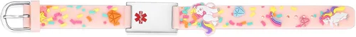 Vista 2 de LinnaLove Pulseras de identificación de alerta médica de dibujos animados, regalo de padres para hijo, hija, hermano, hermana