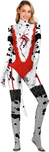 Vista 138 de Disfraz de animal para hombre con estampado de cola grande, overol peludo de elastano para cosplay, fiesta de Halloween