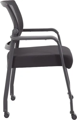 Vista 8 de Boss Office Products Silla de invitados de malla de 4 patas con ruedas en negro