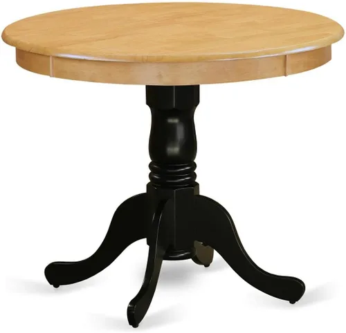 Vista 15 de East West Furniture ANT-ABK-TP Mesa de Comedor Antigua - una Mesa Redonda de Cocina con Superficie/Tablero y Base de Pedestal, 36x36 Pulgadas, Negro
