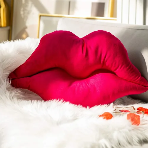 Vista 9 de Ashler Lips Almohadas Decorativas de Terciopelo Suave y Liso con Relleno Incluido Cojín para Sofá Cama Sala de Estar, Rosa, 24 X 12 pulgadas Rosa