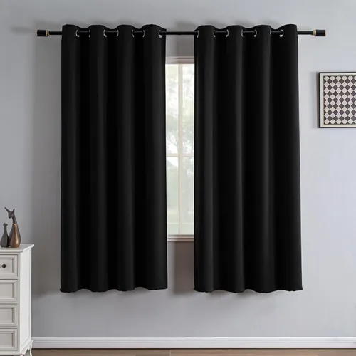 Vista 23 de IGEMAEVE Cortinas opacas de tamaño personalizado para dormitorio, 100 % opacas, 1 panel, aislamiento térmico, cortinas de oscurecimiento