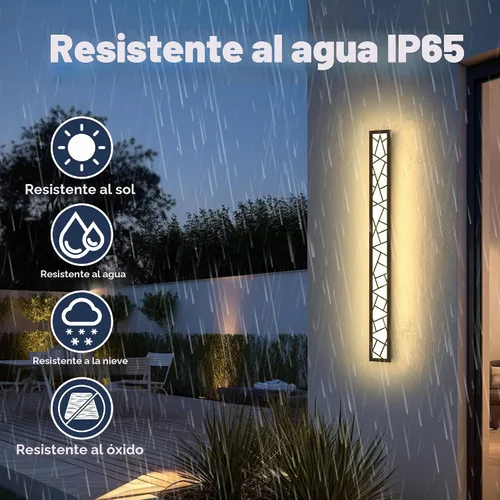 Vista 4 de Luces de Pared al Aire Libre 30cm Apliques de Pared Modernos LED Apliques de Pared Largos Luz de Porche Frontal Negra Impermeable Luz de Pared LED