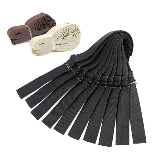 Vista 8 de Correas ajustables para pelucas y hacer pelucas, bandas elásticas ajustables (beige, 1 pulgada x 10 unidades)