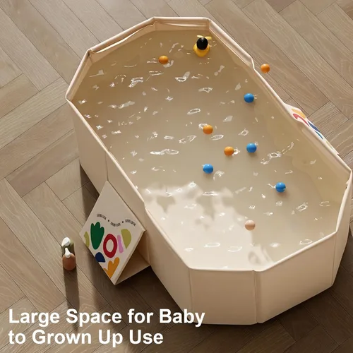 Vista 6 de Bañera plegable para bebé, tubo de baño para bebé con base antideslizante, tubo portátil para bebé recién nacido a niño pequeño