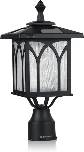 Vista 5 de ST4328Q-W - Lámpara solar de poste exterior de aluminio fundido blanco con montaje de pire de 3 pulgadas para poste, pilar, patio, jardín, paisaje