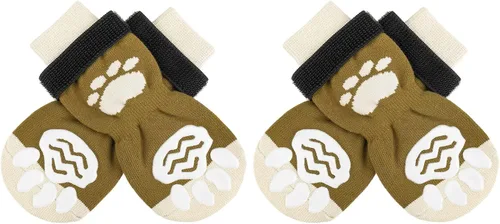 Vista 28 de PUPTECK Calcetines antideslizantes para perros con agarres de doble cara para perros pequeños, medianos y grandes, suelos de madera dura que evitan