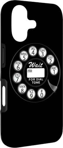 Vista 3 de Divertida caja del teléfono del dial rotatorio analógico retro retro negro lindo negro para el iPhone 17
