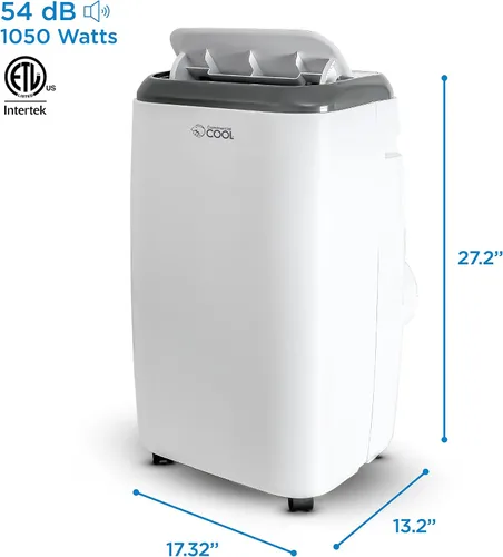 Vista 7 de Commercial Cool Aire acondicionado portátil de 12,000 BTU con control remoto, color blanco Blanco - 12000 BTU