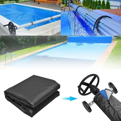 Vista 3 de Cubierta protectora de carrete solar para piscina, cubierta impermeable para carrete de piscina, cubierta solar para piscinas de hasta 24 pies