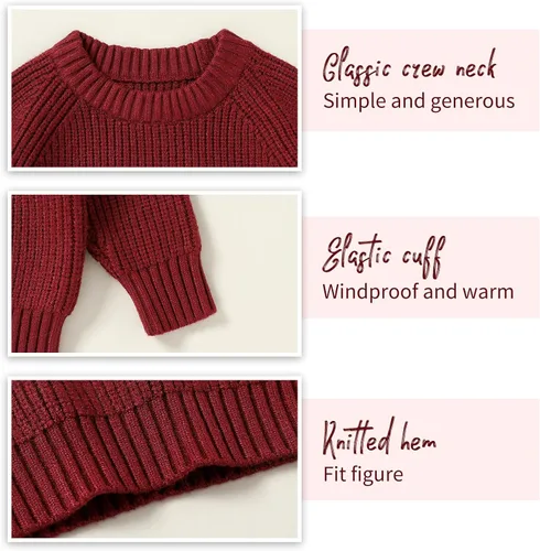 Vista 5 de YOUNGER STAR Suéter de punto para bebés y niñas pequeñas, sudadera de manga larga para otoño e invierno