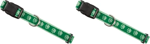 Vista 5 de Guardian Gear - Collar de perro de nailon con estampado de patas, se adapta a cuellos de 6 a 10 pulgadas, color negro