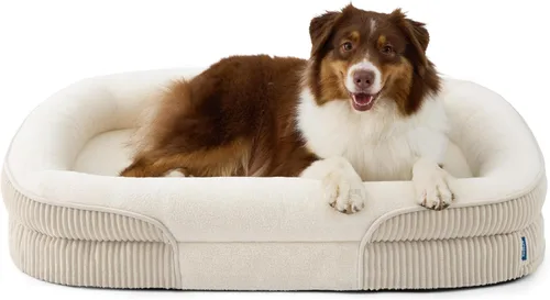 Vista 27 de Bedsure Camas ortopédicas para perros con cojín ovalado de 360 °, perro de Carbón