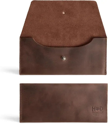 Vista 2 de Hide & Drink, Bolsa larga de utilidad, elegante cartera para transportar y almacenar efectivo, bolso de mano, cuero de grano completo, hecho a mano