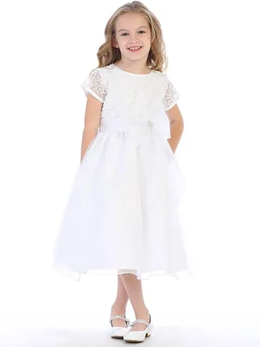 Vista 3 de Lito Niñas Con Cable tul y lentejuelas ocasión especial vestido de Comunión, 7, Blanco