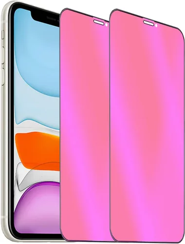 Vista 11 de Paquete de 2 Vidrio Templado Privacidad Anti-Luz Azul Compatible con iPhone X/iPhone XS/iPhone 11 Pro Espejo Protector de Pantalla Anti-Espía