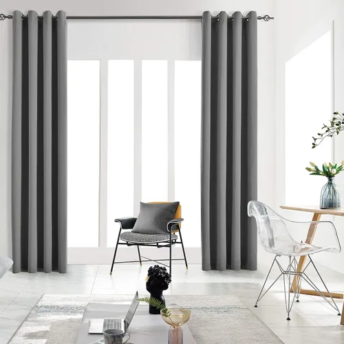Vista 71 de Cortinas opacas para dormitorio, con aislamiento térmico y bloqueo de luz, para oscurecer la habitación, cortinas con ojales sólidos para ventana