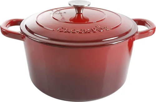 Vista 26 de Crock-Pot Horno Holandés Artesanal Redondo de Hierro Fundido Esmaltado, 3 Cuartos, Aqua