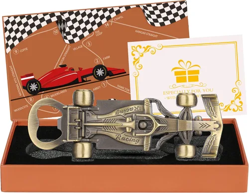 Vista 8 de Regalos de autos de carreras para hombres y mujeres, abrebotellas de coche de carreras, regalos únicos de carreras para hombres, él, papá, novio
