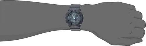 Vista 2 de Casio GA-100C-8ACR reloj digital análogo resistente a los golpes (G-Shock) para hombre, colores gris/azul fluorescente