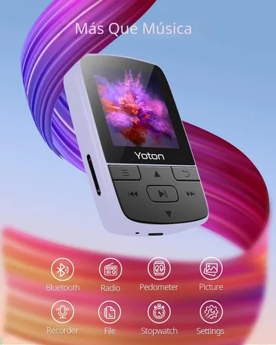 Vista 2 de Yoton Reproductor de MP3 con Bluetooth, máximo 64 GB, HiFi, púrpura