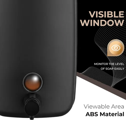 Vista 3 de Dispensador de jabón comercial para montaje en pared, dispensadores de jabón de acero inoxidable, bomba manual líquida antifugas, dispensador