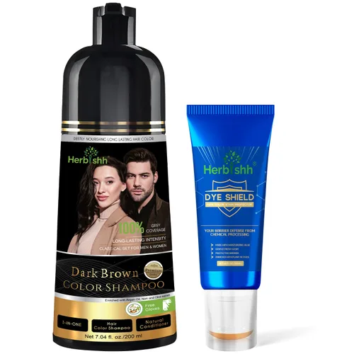 Vista 17 de Herbishh Champú Color Cabello Negro 6.8 fl oz+ Aceite Cabello 1 fl oz+ Aceite de argán y negro