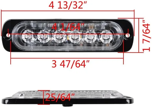 Vista 3 de CORP Set ámbar de 30 pulgadas 56 LED techo superior y 8 x 6 LED ultra delgado emergencia advertencia peligro advertencia barra de luz estroboscópica