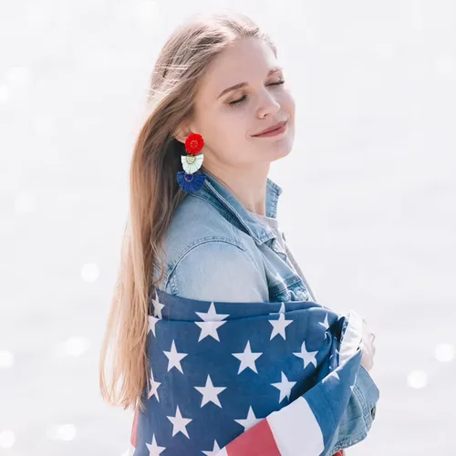 Vista 5 de Aretes decorativos de rafia, colgantes con cuentas, colgante bohemio para mujer