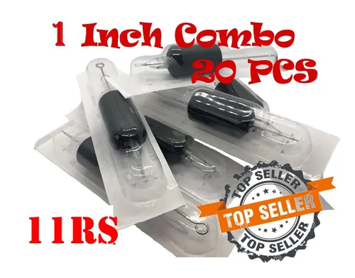 Vista 2 de 20 agujas y tubos desechables para tatuajes de 1 pulgada 5RS, 7RS, 9RS, 11RS, 14RS (11 sombreador redondo)