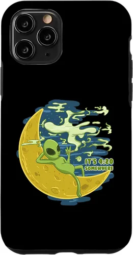 Vista 10 de Estuche de regalo para iPhone 14 Pro Alien 420 Somewhere Funny ET Cannabis Marihuana Stoner