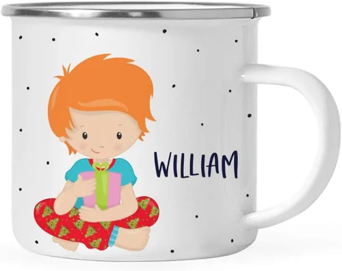 Vista 8 de Andaz Press Taza de café de acero inoxidable con nombre personalizado de 11 onzas para niños, 1 paquete, taza de Navidad personalizada