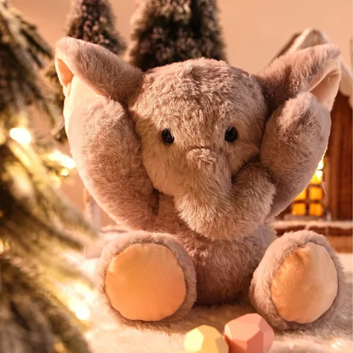 Vista 8 de TCBunny Peluche de elefante bebé para dormir, 11 pulgadas, niños, Aichie (gris)