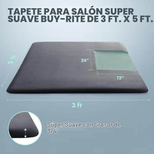 Vista 2 de Buy-Rite - Tapete antifatiga para salón de belleza, 3 x 5 pies, 3/4