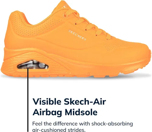 Vista 4 de Skechers Uno - Night Shades Zapatos deportivos para mujer, tenis con espuma viscoelástica refrescante, entresuela Skech-Air y empeine de Durabuck