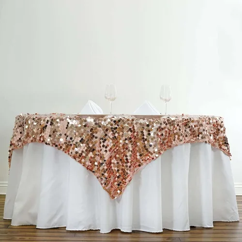 Vista 16 de Efavormart Manteles Superpuestos de Lentejuelas Payette Grandes Premium de 72 pulgadas para Decoraciones de Mesa de Bodas, Banquetes, Catering