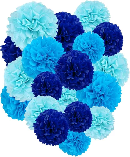Vista 10 de Capesaro Pompones de Papel Dorado y Negro - 10", 12" Decoraciones de Papel Tisú para Decoración Colgante de Fiestas - Juego de 12 Piezas