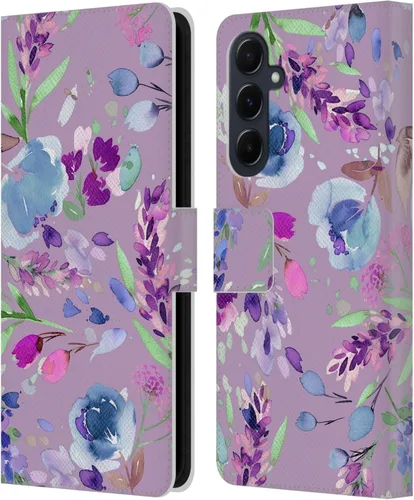 Vista 230 de Head Case Designs Officially Licensed Ninola Abstract Poppies Lilac Floral Leather Wallet Case Compatible with Samsung Galaxy A07 4G
