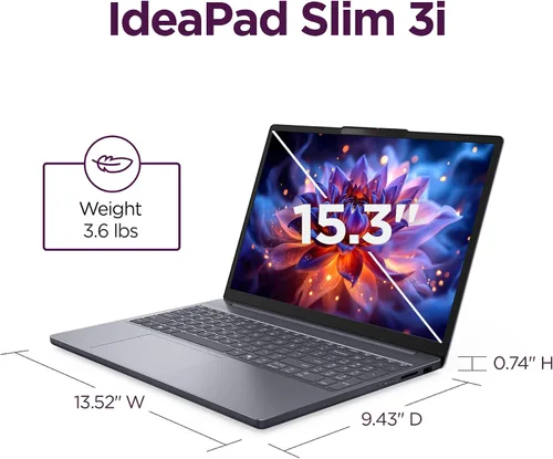 Vista 21 de Lenovo IdeaPad Slim 3i - Portátil ligero - Copilot+ PC - CPU Intel Core™ Ultra 5 322 - Pantalla táctil WUXGA de 15,3" - 16 GB de RAM