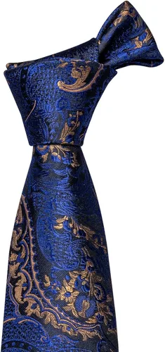 Vista 5 de YOHOWA Conjunto de corbata de boda para hombre, corbatas de cachemira con pañuelo, gemelos de seda formal para negocios