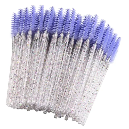 Vista 12 de BTYMS 100 piezas desechables de pestañas carretes aplicador de rímel aplicador de pestañas varita pestañas cepillo cejas carrete para extensión Negro