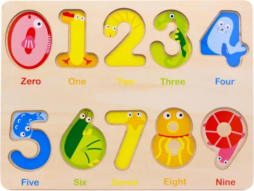 Vista 4 de You&Xi - Rompecabezas para niños de 3 a 4 años de edad, rompecabezas preescolares con números de madera
