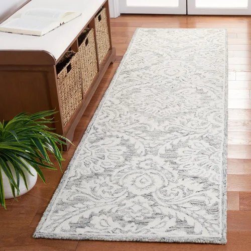 Vista 35 de SAFAVIEH Blossom Collection - Alfombra decorativa, 2 x 3 pies, azul y marfil, lana hecha a mano, ideal para zonas de alto tráfico en entrada, sala