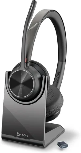 Vista 7 de Poly Voyager 4320 UC Auriculares inalámbricos (Plantronics) - Auriculares estéreo con micrófono con cancelación de ruido - Conecta PC/Mac/Móvil vía