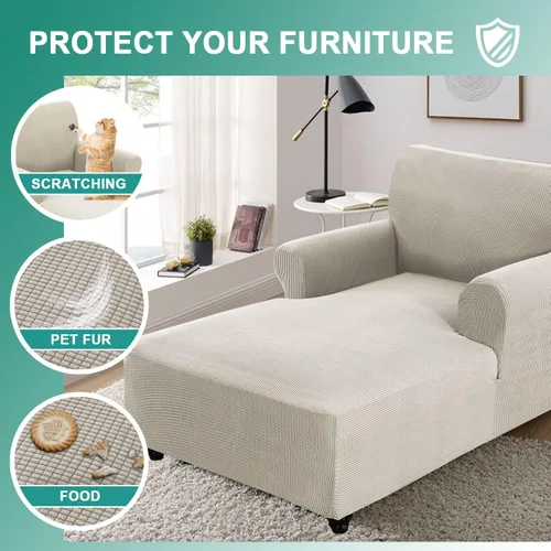 Vista 3 de ele ELEOPTION Funda para sillón con brazo elástico para sofá para perros y mascotas, muebles de dormitorio, funda para sofá diván, lavable