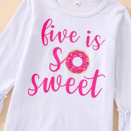 Vista 44 de Conjunto de ropa de cumpleaños para bebé niña pequeña, camiseta de manga larga, pantalones de campana, diadema
