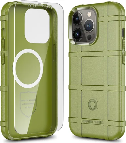 Vista 15 de Funda para iPhone 13, Rugged Shield 8 pies a prueba de caídas TPU Armadura gruesa Funda protectora táctica compatible con iPhone 13 (6.1 pulgadas)