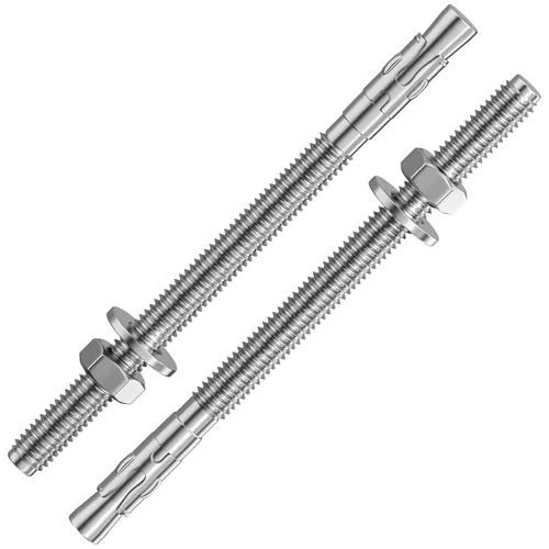 Vista 8 de Wensilon 5 piezas sujetadores estándar de 1/2x2-3/4 pulgadas, anclajes de cuña de acero inoxidable 304 para servicio pesado para cemento y hormigón