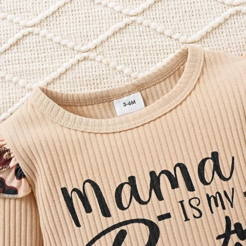 Vista 9 de CETEPY Ropa de bebé niña recién nacida manga larga con volantes mameluco pantalones cortos pantalones de leporad diadema trajes para bebés