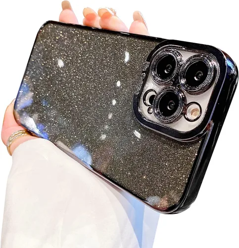 Vista 10 de Funda compatible con iPhone 11 Pro con purpurina, de lujo, linda, flexible, cubierta chapada, protección de cámara, a prueba de golpes, funda